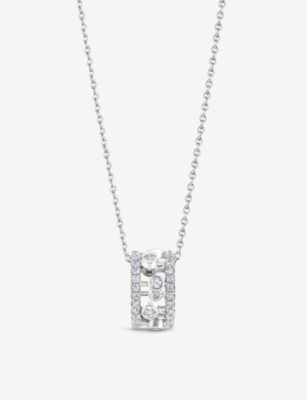 DE BEERS JEWELLERS: Dewdrop 18ct white-gold and diamond pendant necklace