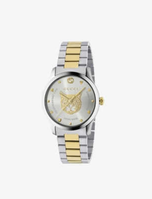 GUCCI: YA1264074 G-Timeless stainless steel and gold-plated watch