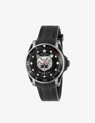 GUCCI: YA136320 Gucci Dive stainless-steel and rubber watch
