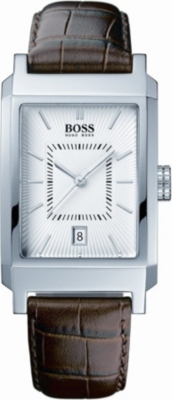 HUGO BOSS 1512227 stainless steel leather strap watch