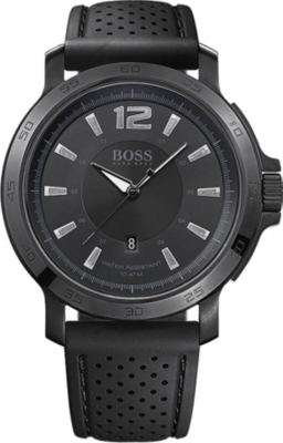 HUGO BOSS 1512453 Black coated men's watch (Black
