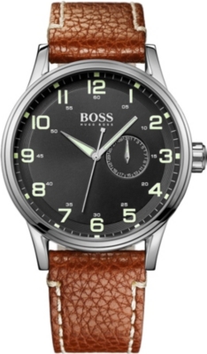 HUGO BOSS 1512723 stainless steel and leather watch