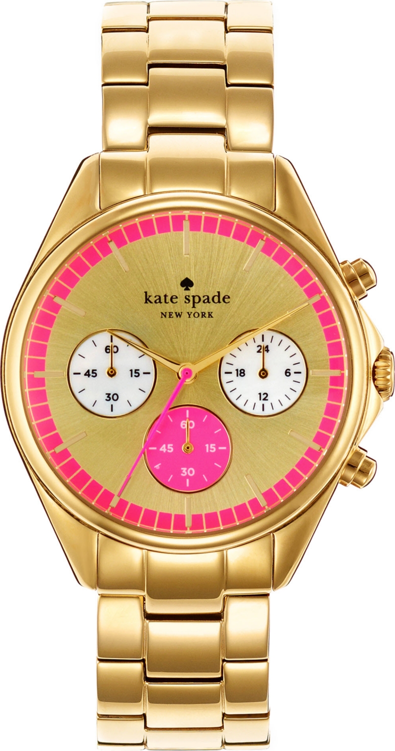 KATE SPADE   Seaport gold plated chronograph watch