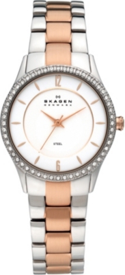 SKAGEN 347SSRX rose gold two-tone watch