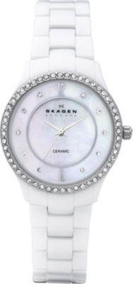 SKAGEN 347SSXWC ceramic and diamant&eacute; watch