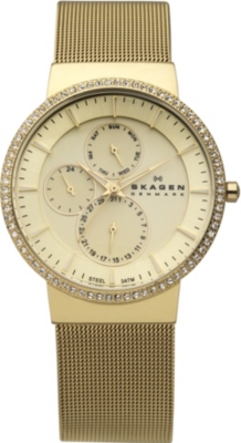 SKAGEN 357XLGG gold-plated chronograph watch