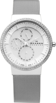 SKAGEN 357XLSSS silver-plated chronograph watch