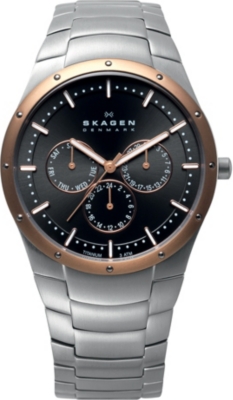 SKAGEN 596XLTRXM stainless steel chronograph watch