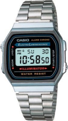 CASIO A168WA1YES unisex stainless steel digital watch