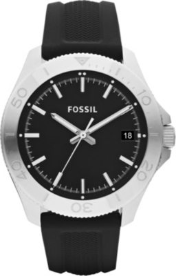 FOSSIL AM4443 stainless steel and silicone watch