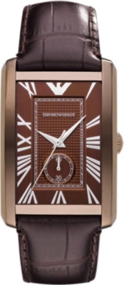 EMPORIO ARMANI AR1606 Stainless steel and mock-croc leather watch