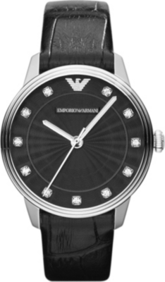 EMPORIO ARMANI AR1618 Dino stainless steel and leather watch
