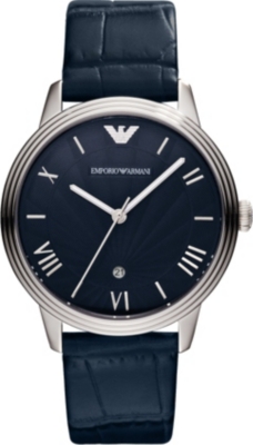 EMPORIO ARMANI AR1651 Dino stainless steel and leather watch