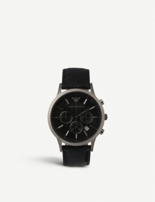 EMPORIO ARMANI AR2447 steel and leather unisex watch