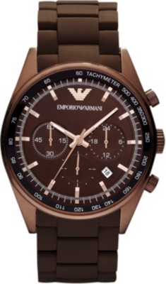 EMPORIO ARMANI AR5982 Stainless steel and rubber chronograph watch