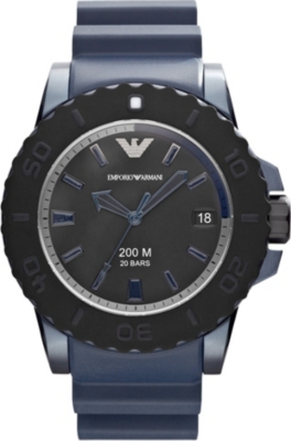 EMPORIO ARMANI AR6100 steel and rubber sport watch
