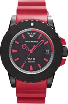 EMPORIO ARMANI AR6101 steel and rubber sport watch