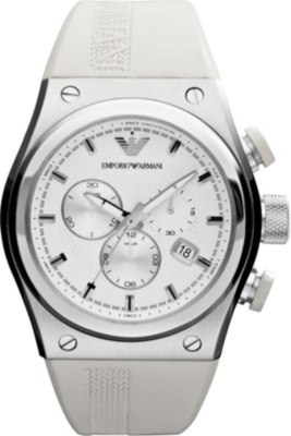 EMPORIO ARMANI AR6103 stainless steel and rubber chronograph watch