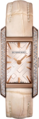 BURBERRY BU1119 diamond and leather watch