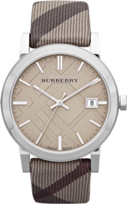 BURBERRY BU9023 stainless steel and fabric watch