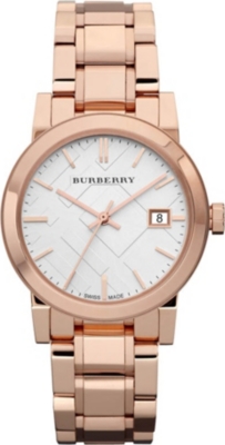 BURBERRY BU9104 Rose gold-plated stainless steel watch