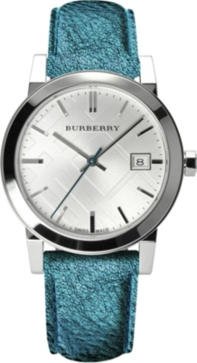 BURBERRY BU9120 The City stainless steel and leather watch