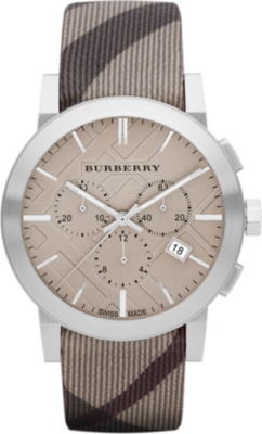 BURBERRY BU9358 stainless steel and fabric watch