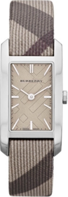 BURBERRY BU9504 stainless steel and fabric watch