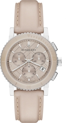 BURBERRY BU9702 The City steel and leather chronograph watch