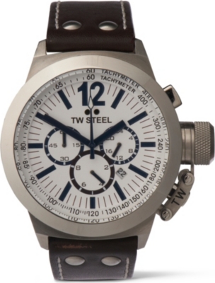 TW STEEL CEO Canteen chronograph white dial watch