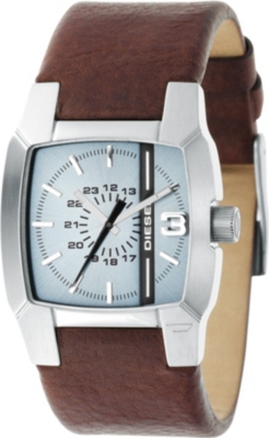 DIESEL DZ1123 stainless steel and leather watch