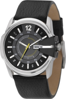 DIESEL DZ1295 stainless steel and leather watch