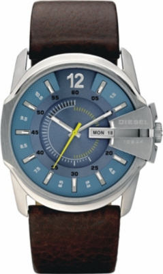 DIESEL DZ1399 stainless steel and leather watch