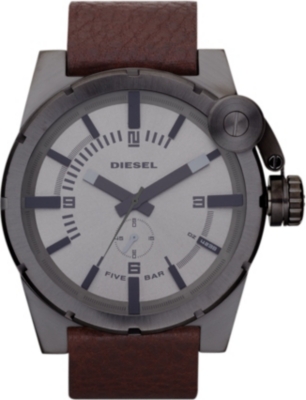 DIESEL DZ4238 steel and leather watch