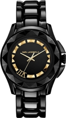 KARL LAGERFELD WATCHES KL1006 round coated stainless steel watch