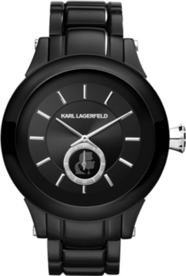 KARL LAGERFELD WATCHES KL1205 round polished stainless steel watch