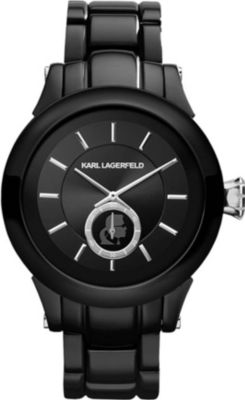 KARL LAGERFELD WATCHES KL1206 round polished stainless steel watch