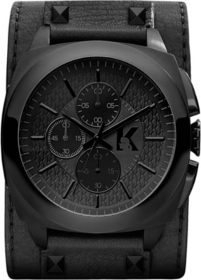 KARL LAGERFELD WATCHES KL1606 Stainless steel and leather chronograph watch