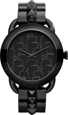 KARL LAGERFELD WATCHES KL2201 round polished stainless steel watch