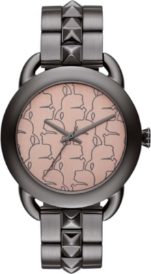 KARL LAGERFELD WATCHES KL2207 round gunmetal watch