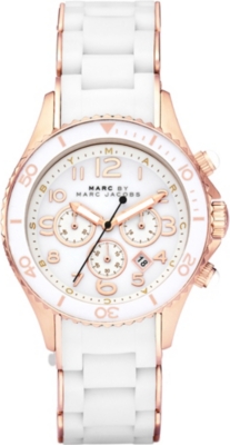 MARC BY MARC JACOBS MBM2547 Rock rose gold-plated and silicone chronograph watch