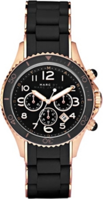 MARC BY MARC JACOBS MBM2553 Marine Rock rose gold and silicone chronograph watch