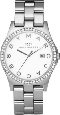 MARC BY MARC JACOBS MBM3044 crystal bezel silver watch