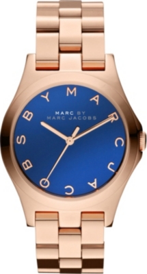 MARC BY MARC JACOBS MBM3213 Henry Glossy rose-gold plated stainless steel watch