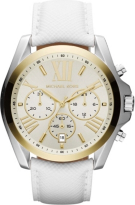 MICHAEL KORS Mk2282 stainless steel and leather chronograph watch