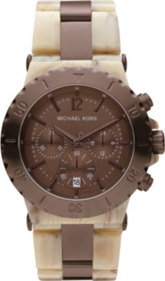 MICHAEL KORS MK5596 horn-effect resin chronograph watch