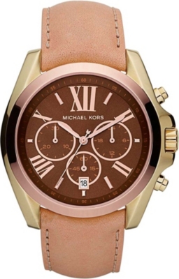 MICHAEL KORS MK5630 Bradshaw gold-plated and leather chronograph watch