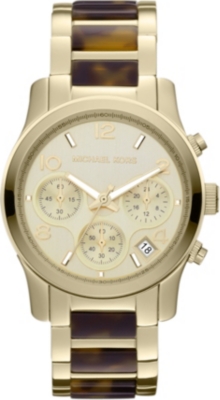 MICHAEL KORS MK5659 Runway gold-plated and tortoiseshell-effect watch