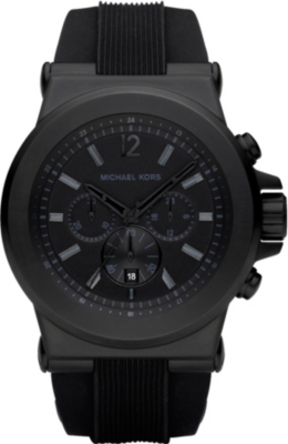MICHAEL KORS Stainless steel and silicone chronograph watch