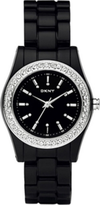 DKNY NY8146 stone-set black watch